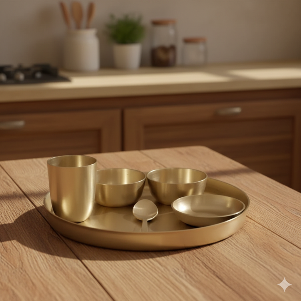 Brass Bronze thali set