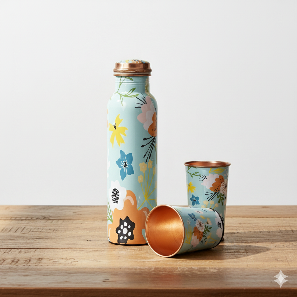 Copper Floral set of 2