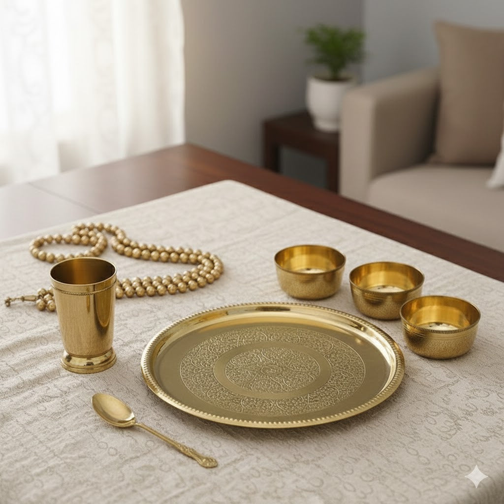 Cameo Brass thali set
