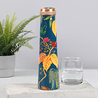 Copper Leaf print bottle
