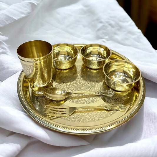 Handcrafted Brass Thali Set