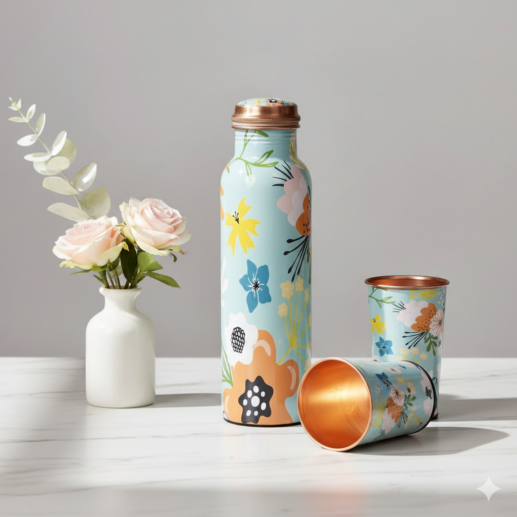 Copper Floral set of 2