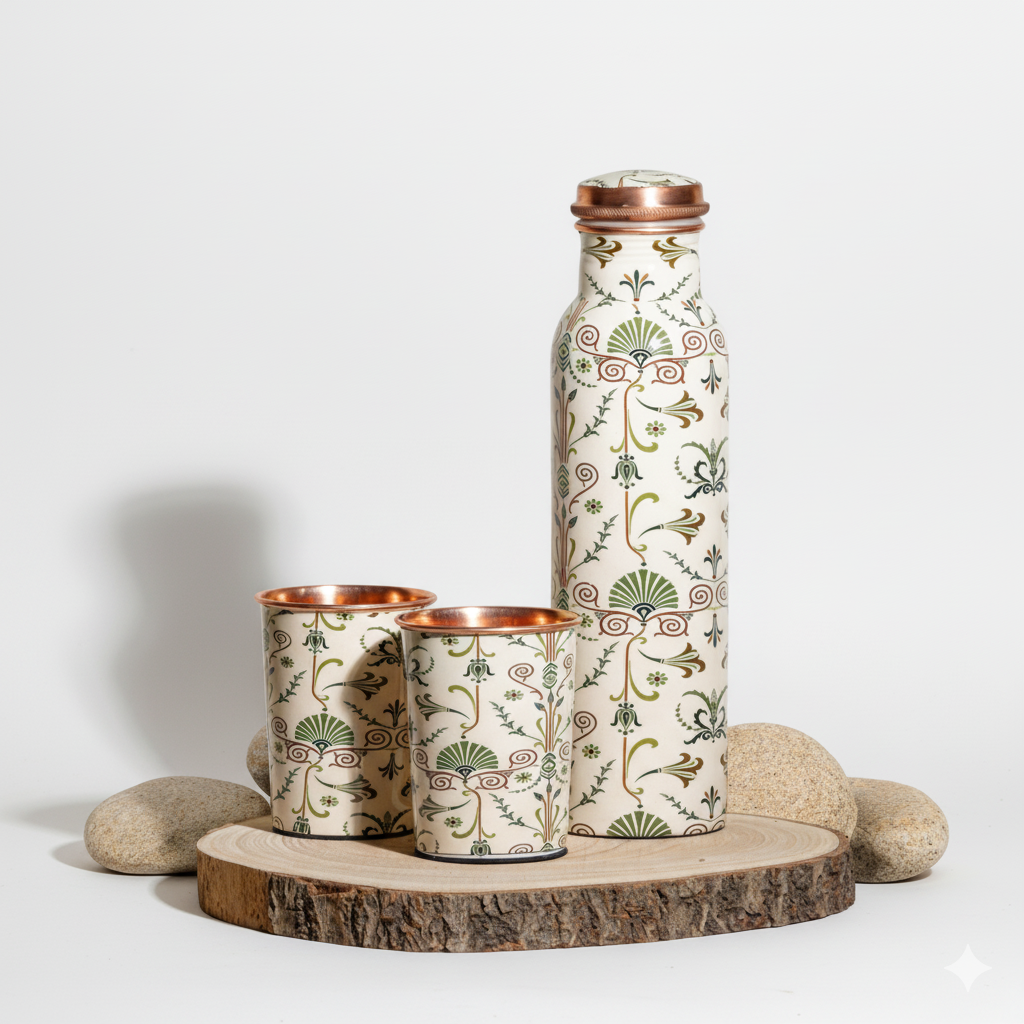 Copper Printed Bottle set