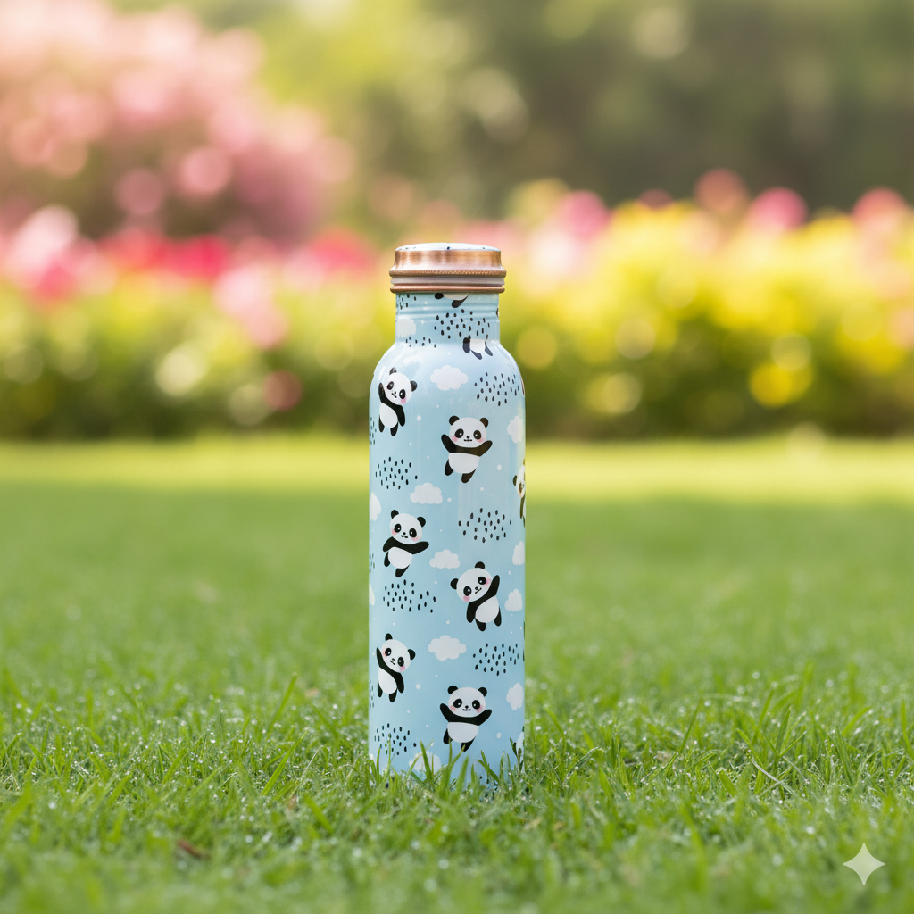 Cute Panda Copper Bottle