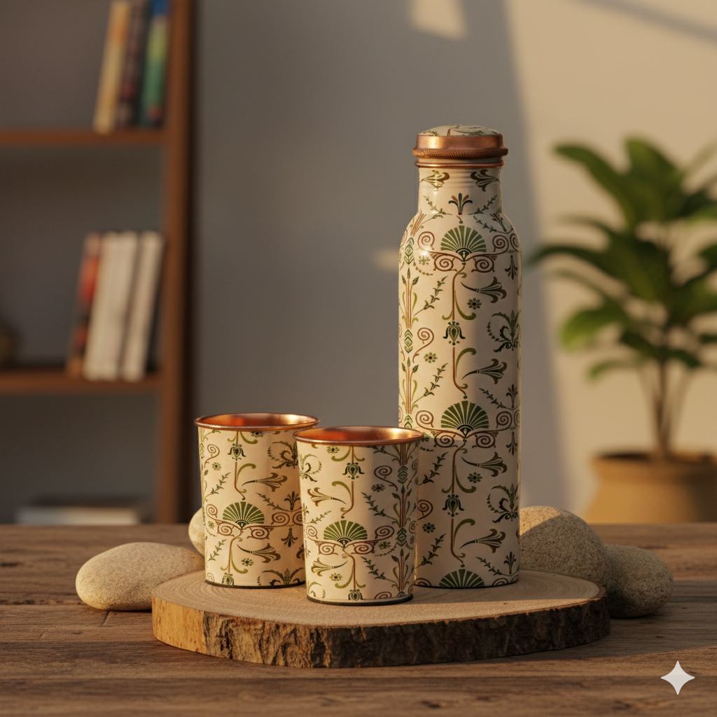 Copper Printed Bottle set