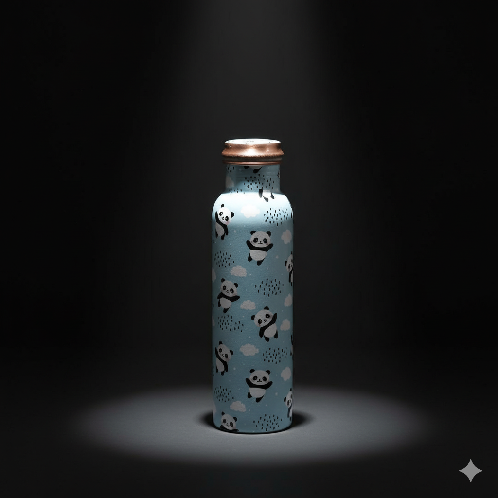 Cute Panda Copper Bottle