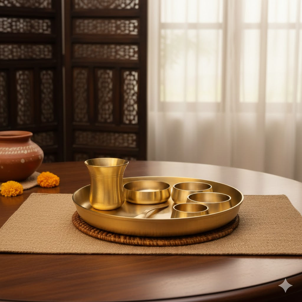 Cameo Brass Thali set