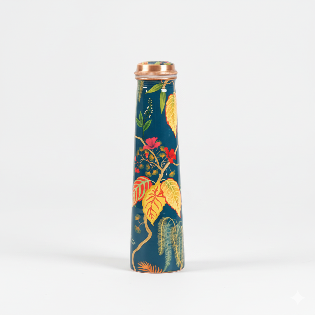 Copper Leaf print bottle