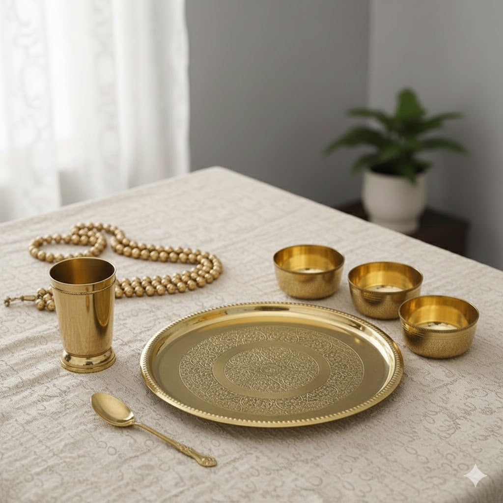 Cameo Brass thali set
